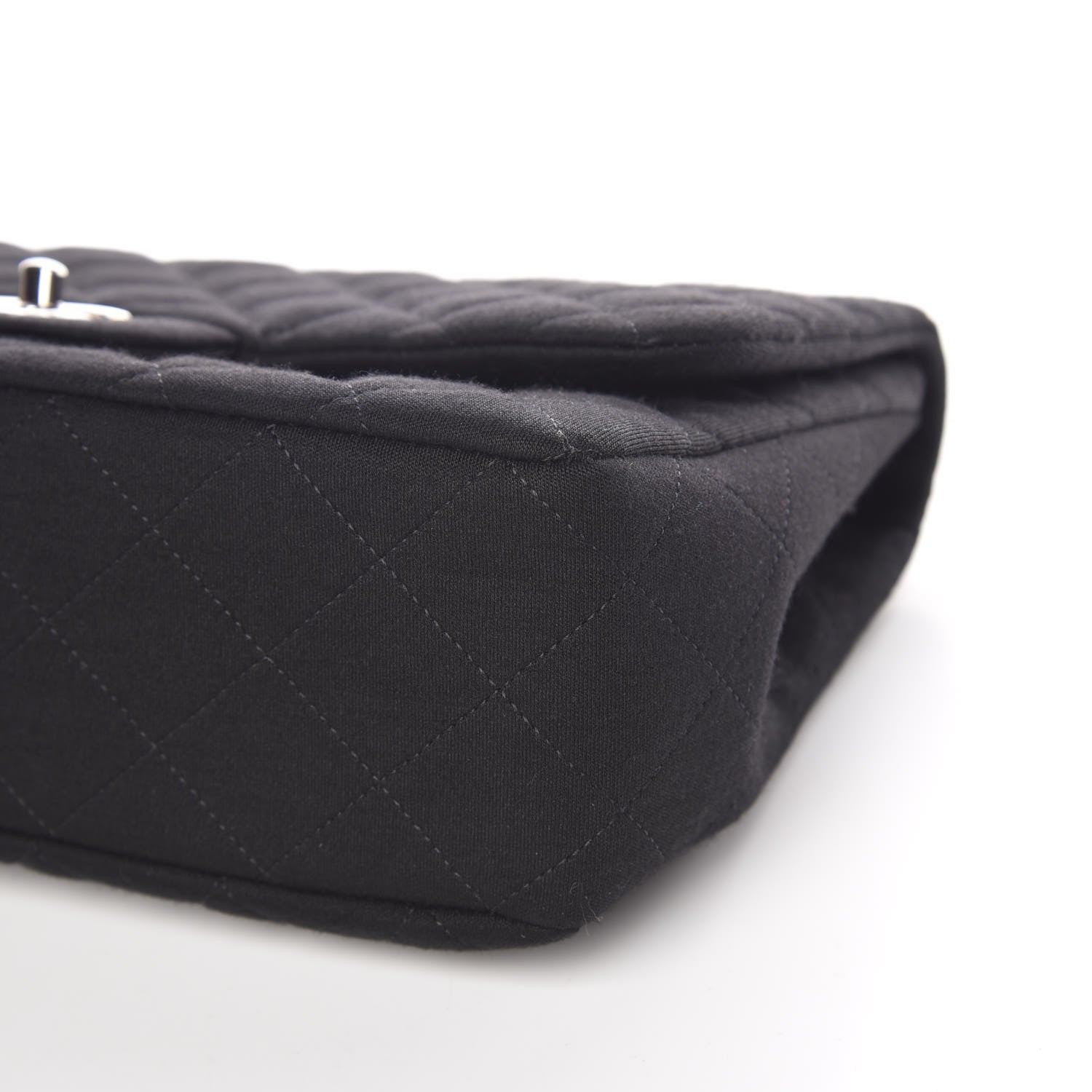 Chanel Jersey Quilted Jumbo Single Flap Black 9 of 10