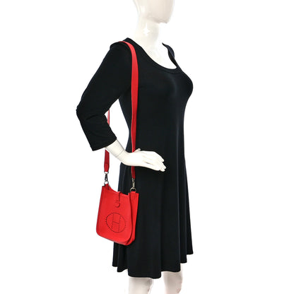 Hermes Taurillon Clemence Evelyne TPM Rouge Pivoine 2 of 10