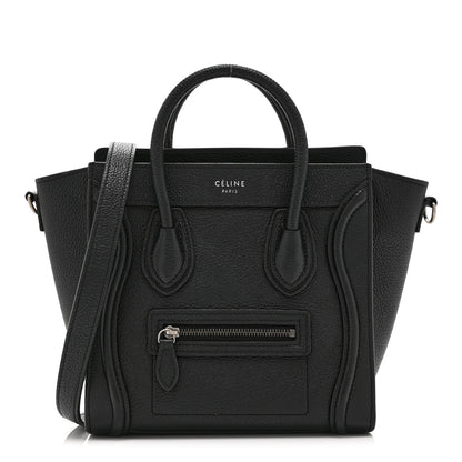 Celine Drummed Calfskin Nano Luggage Black 1 of 10