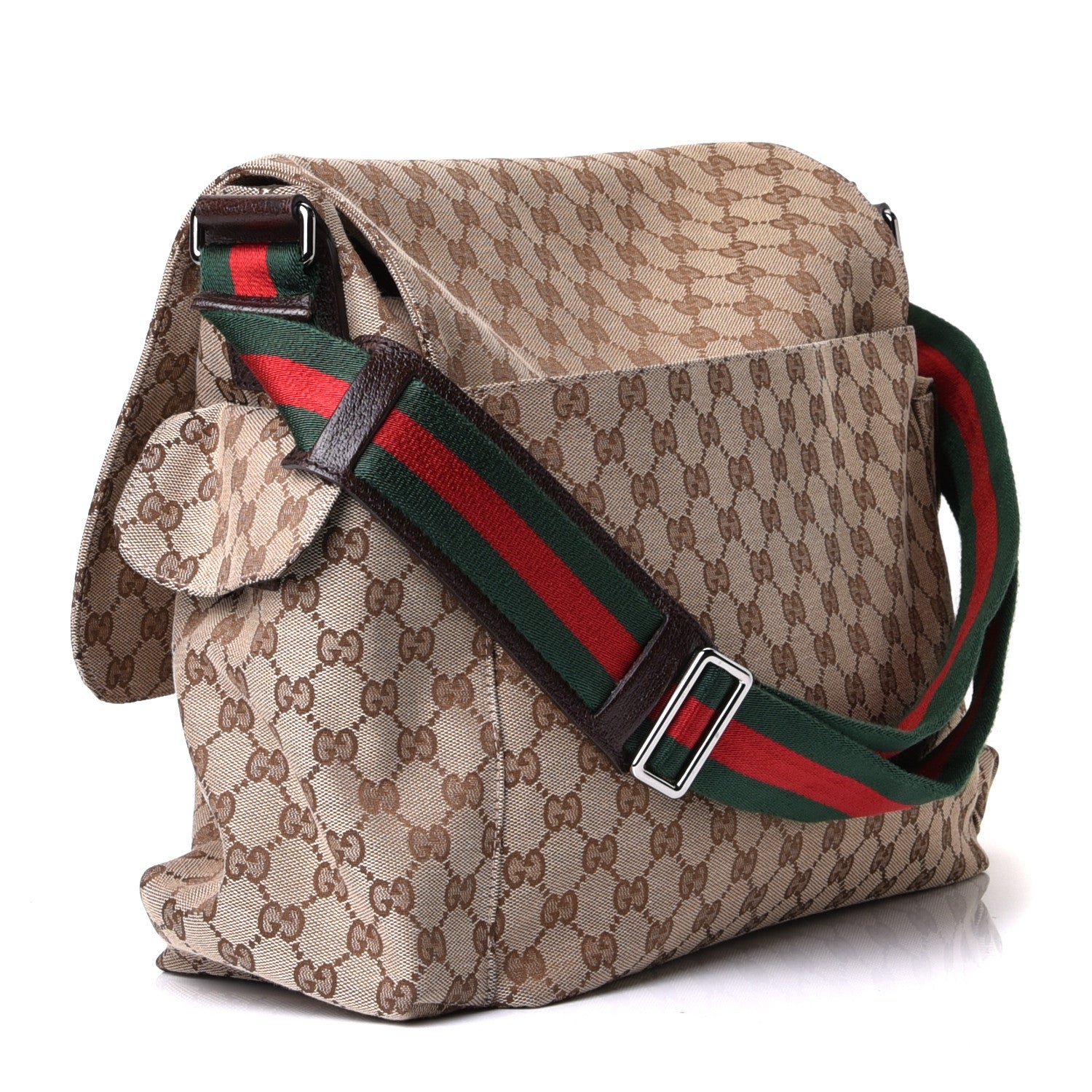 Gucci Monogram Web Messenger Diaper Bag Brown 2 of 5