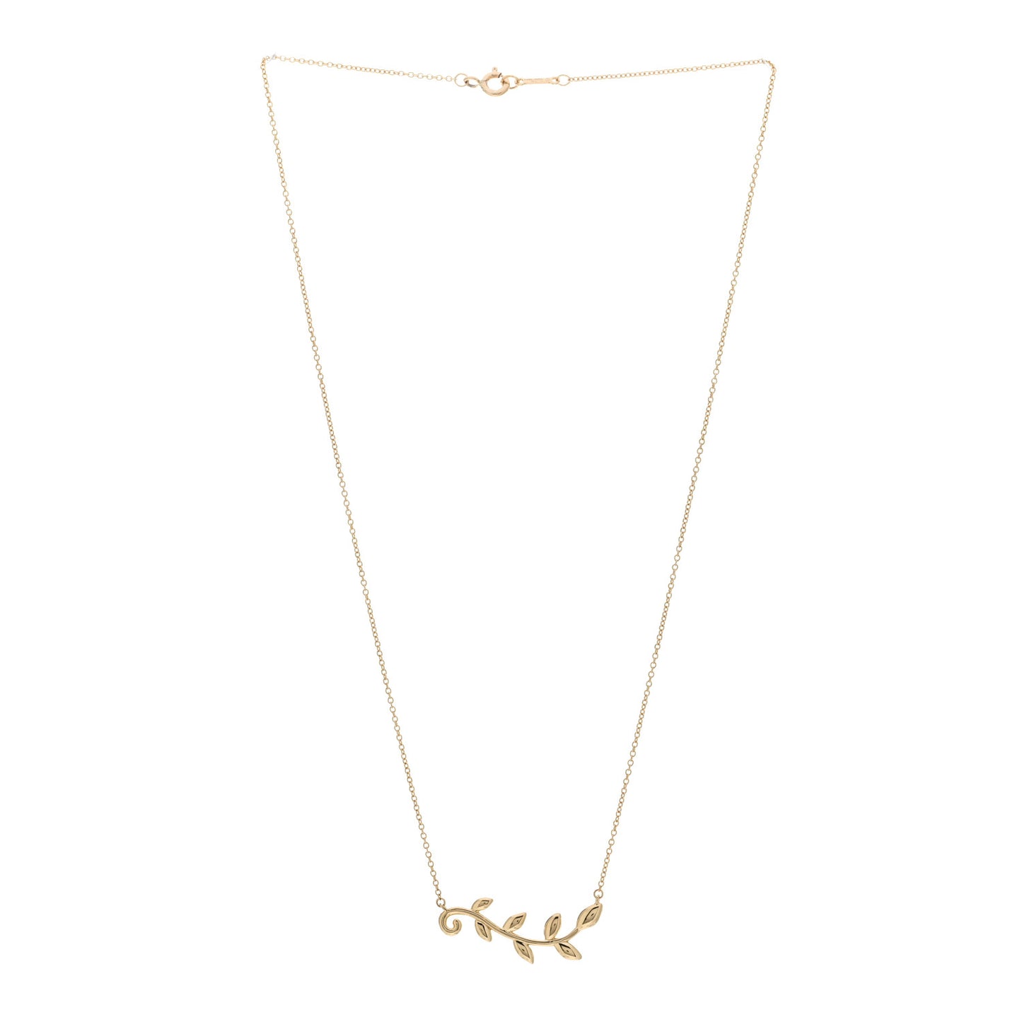 18K Yellow Gold Paloma Picasso Olive Leaf Vine Pendant Necklace