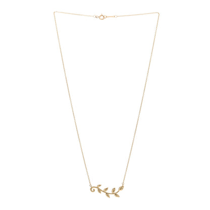 Tiffany 18K Yellow Gold Paloma Picasso Olive Leaf Vine Pendant Necklace 3 of 4