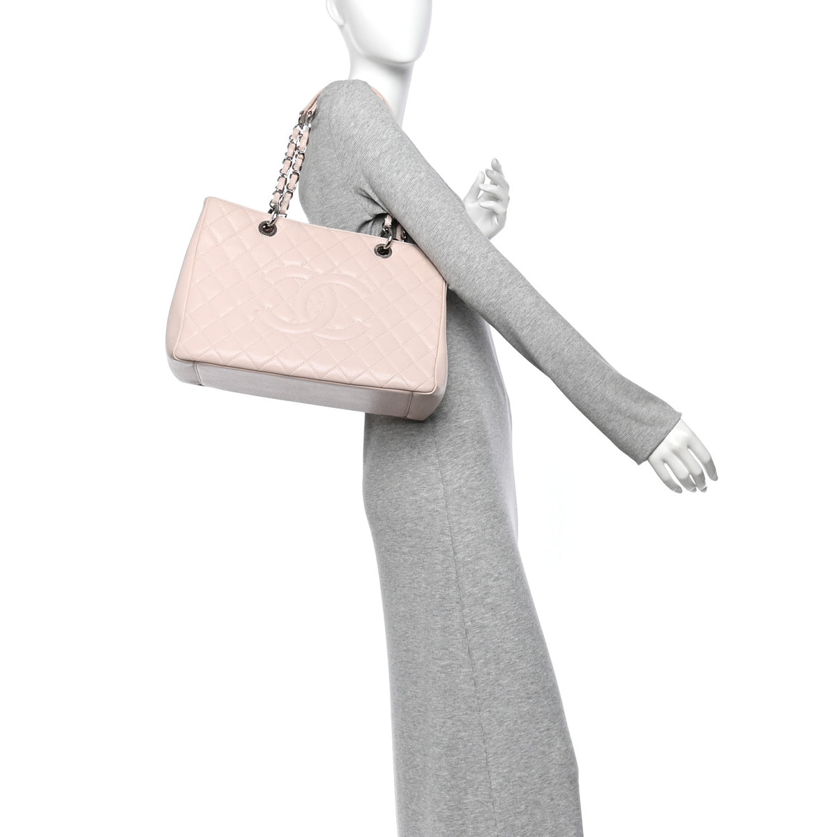 Chanel Caviar Quilted Grand Shopping Tote GST Light Pink 2 of 13