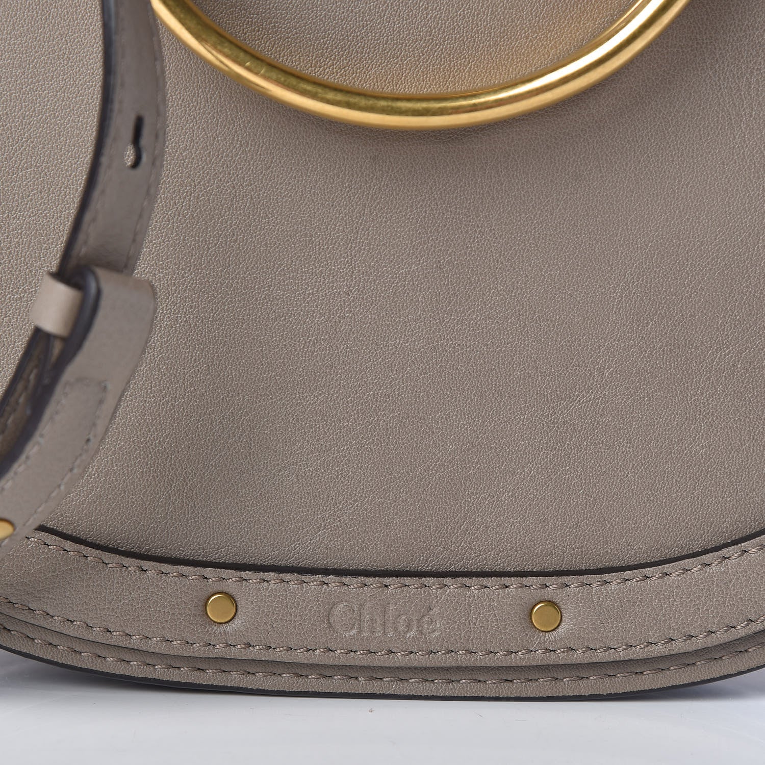 Chloe Calfskin Suede Medium Nile Bracelet Bag Motty Grey 7 of 9