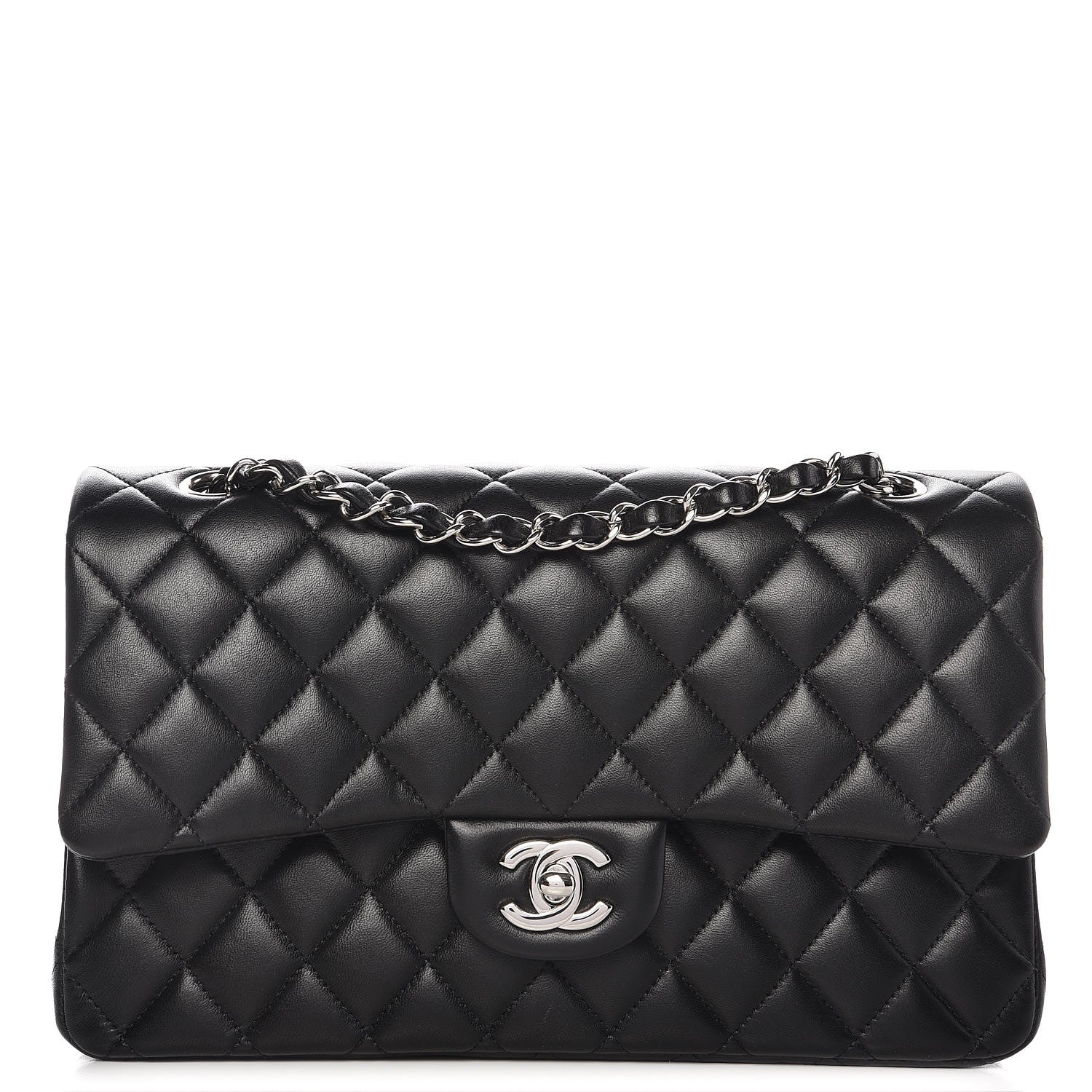 Chanel Lambskin Quilted Medium Double Flap Black 1 of 8