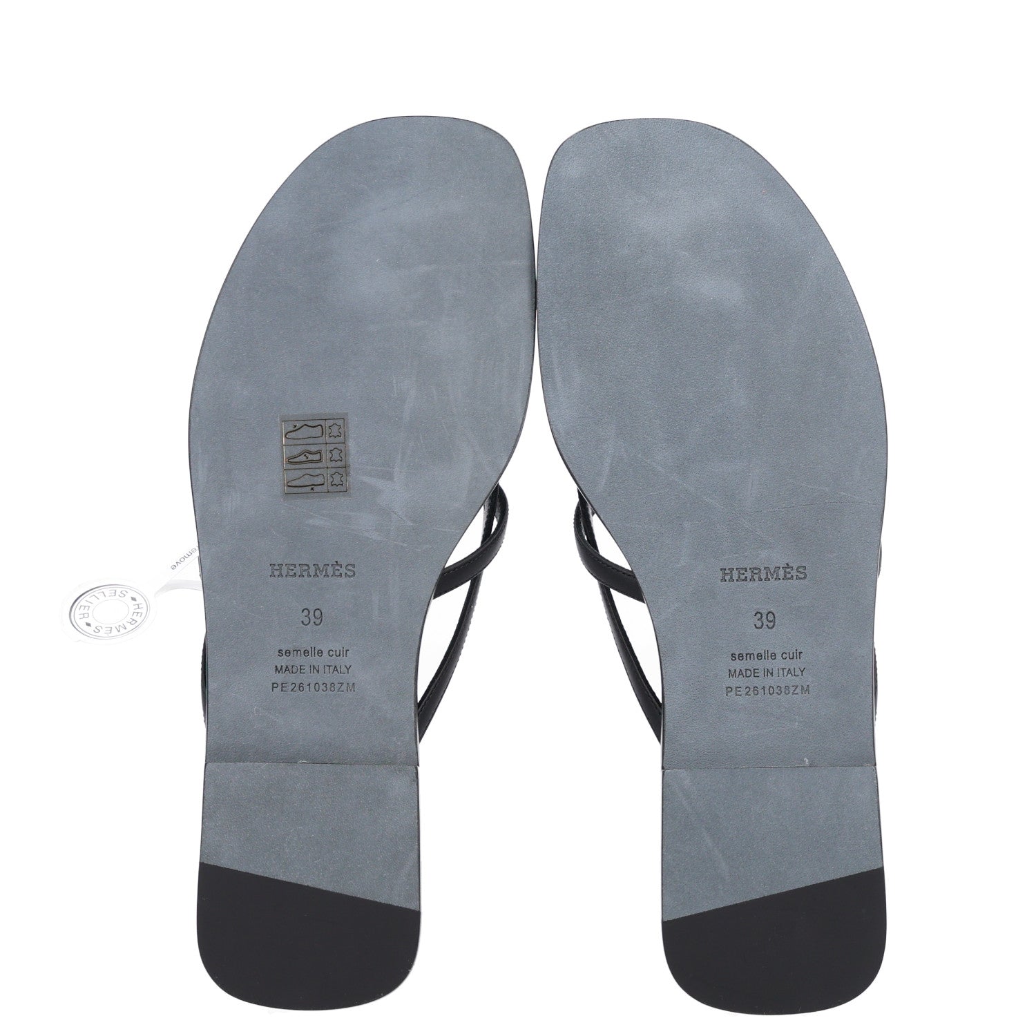 Hermes Calfskin Miss Sandals 39 Black 6 of 8