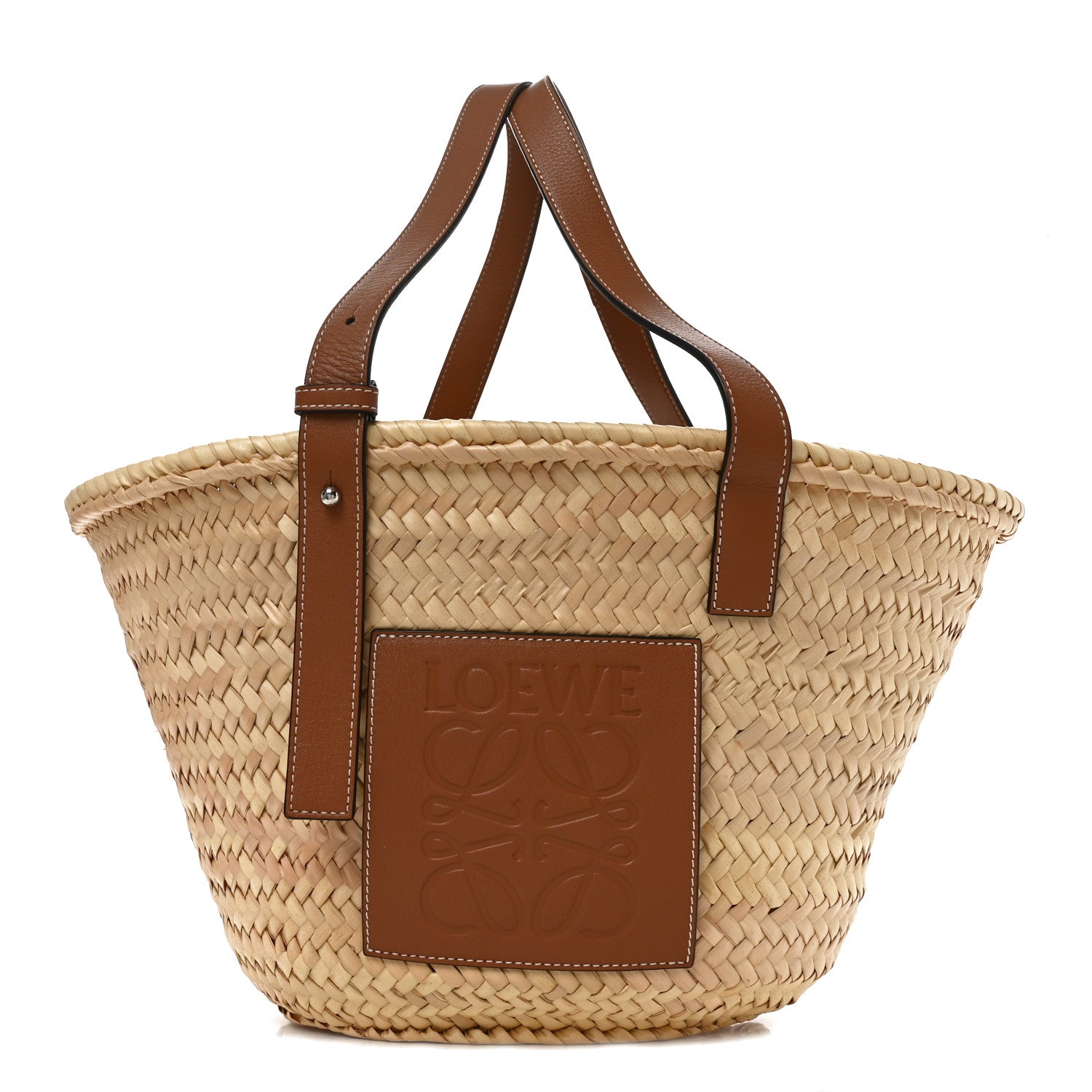 Loewe Raffia Small Basket Tote Bag Natural Tan 1 of 8