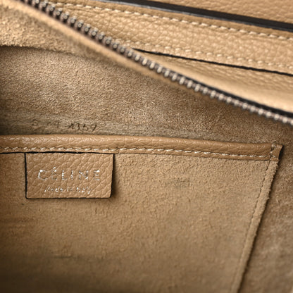 Celine Drummed Calfskin Nano Luggage Dune 7 of 10