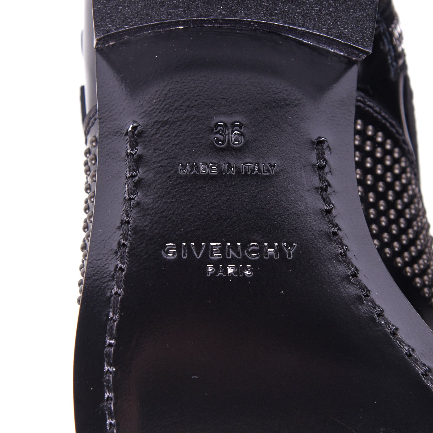 Givenchy Calfskin Studded Punk Ankle Boots 36 Black 9 of 13