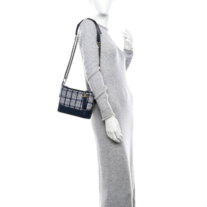 Chanel Tweed Calfskin Small Gabrielle Hobo Blue 2 of 10