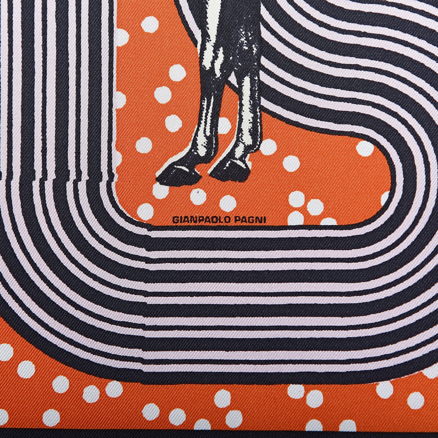 Hermes Silk Garde Robe Pop Scarf 90 Orange Bleu Noir Parme 5 of 6