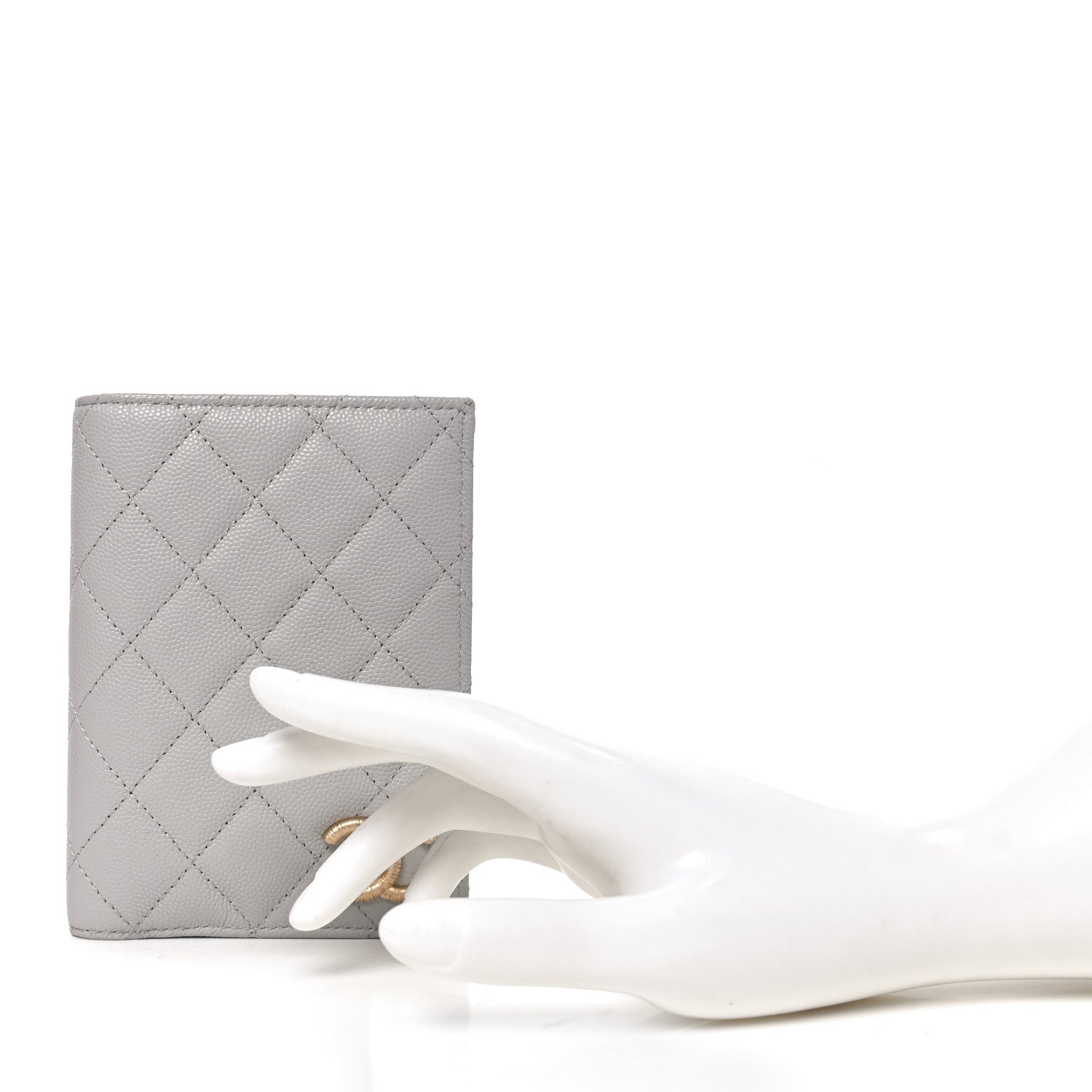 Chanel Caviar Quilted CC Passport Holder Grey 2 of 8