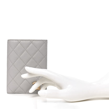 Chanel Caviar Quilted CC Passport Holder Grey 2 of 8