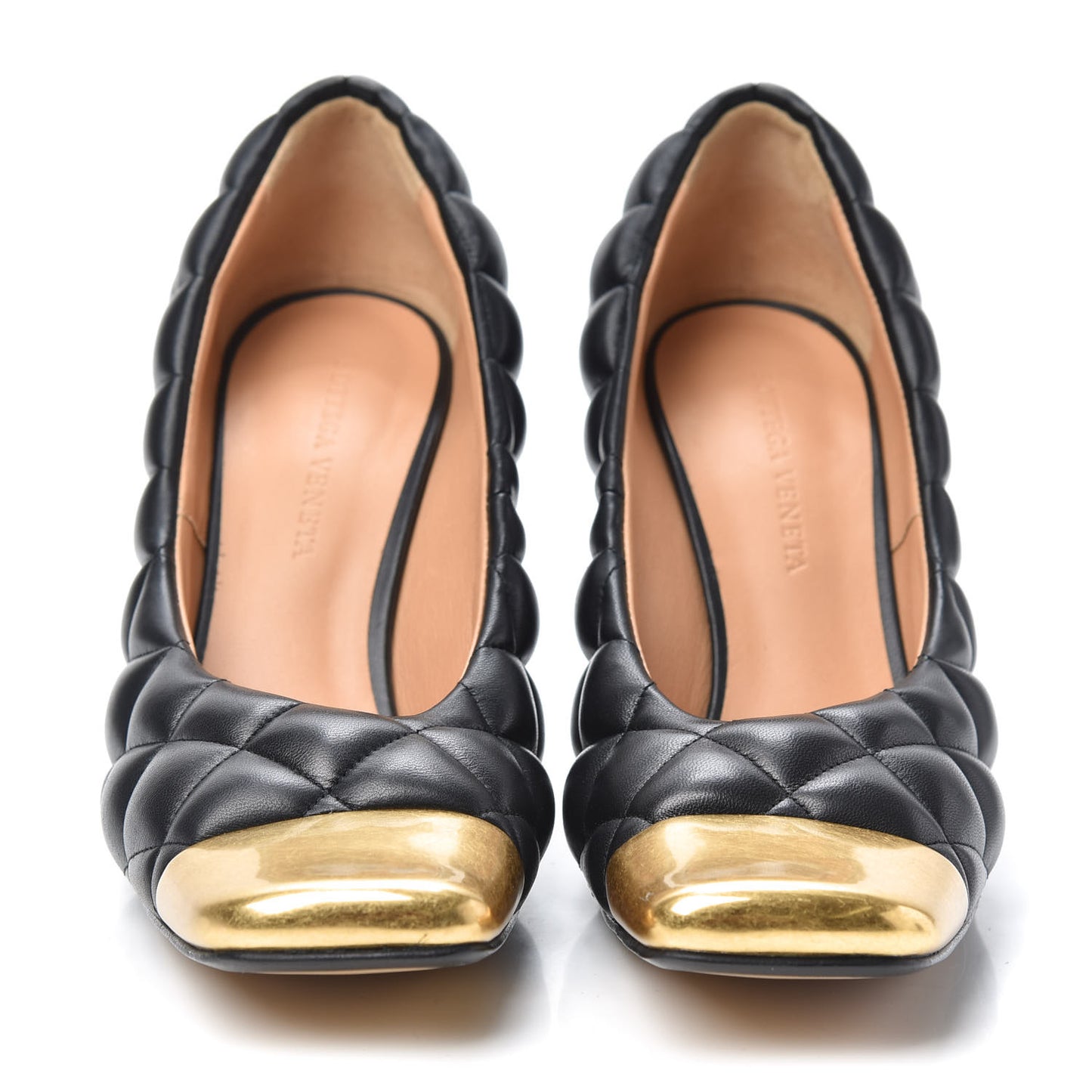Nappa Matelasse Captoe Pumps 38 Black