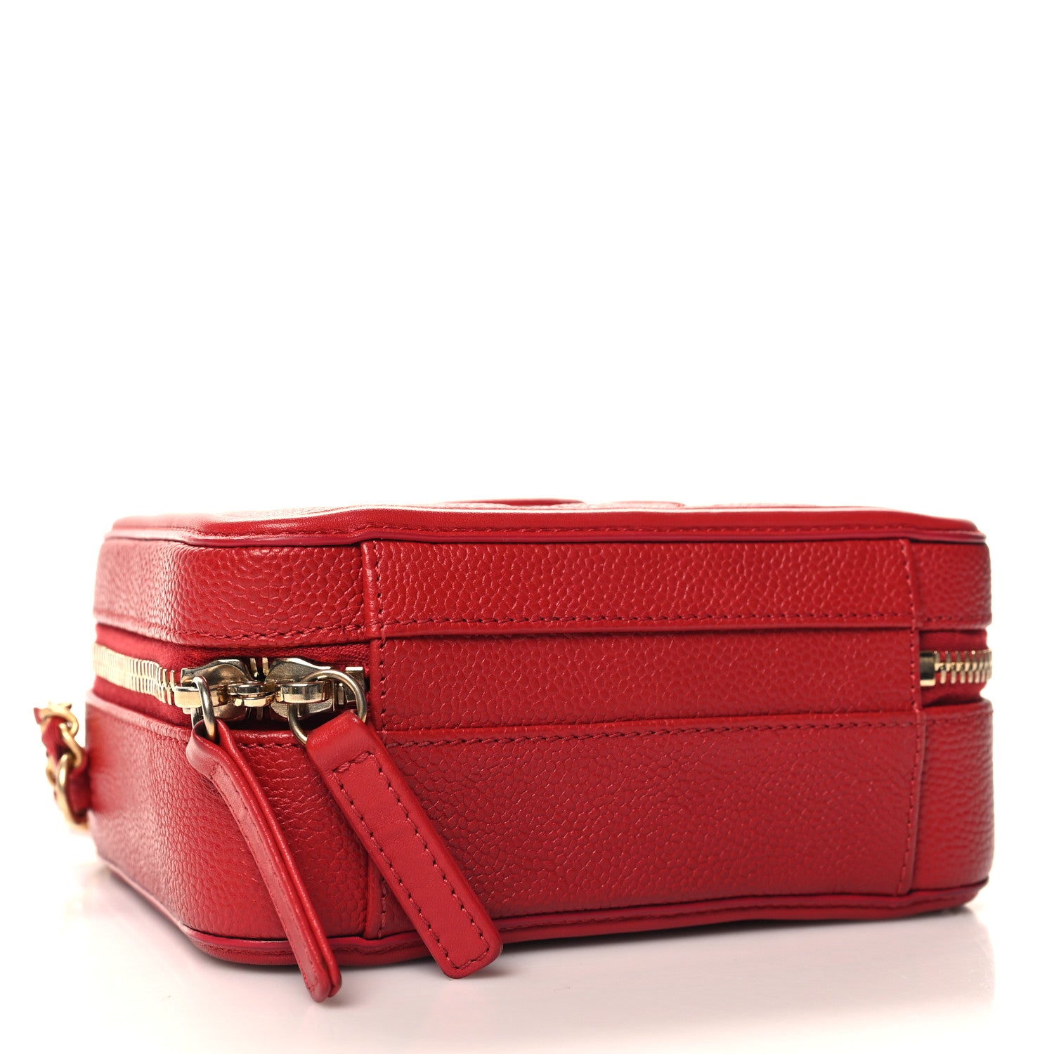 Chanel Caviar Quilted Small CC Filigree Vanity Case Red 4 of 10