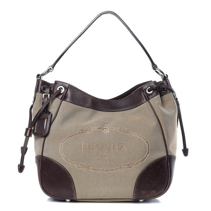 Prada Jacquard Logo Hobo Brown 1 of 18