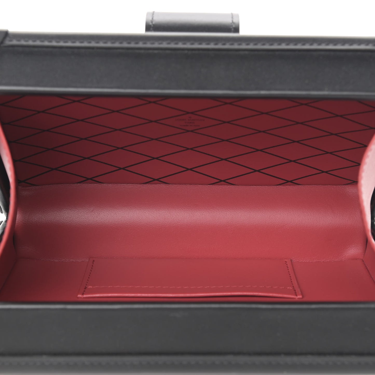 Patent Monogram Petite Malle Black Red