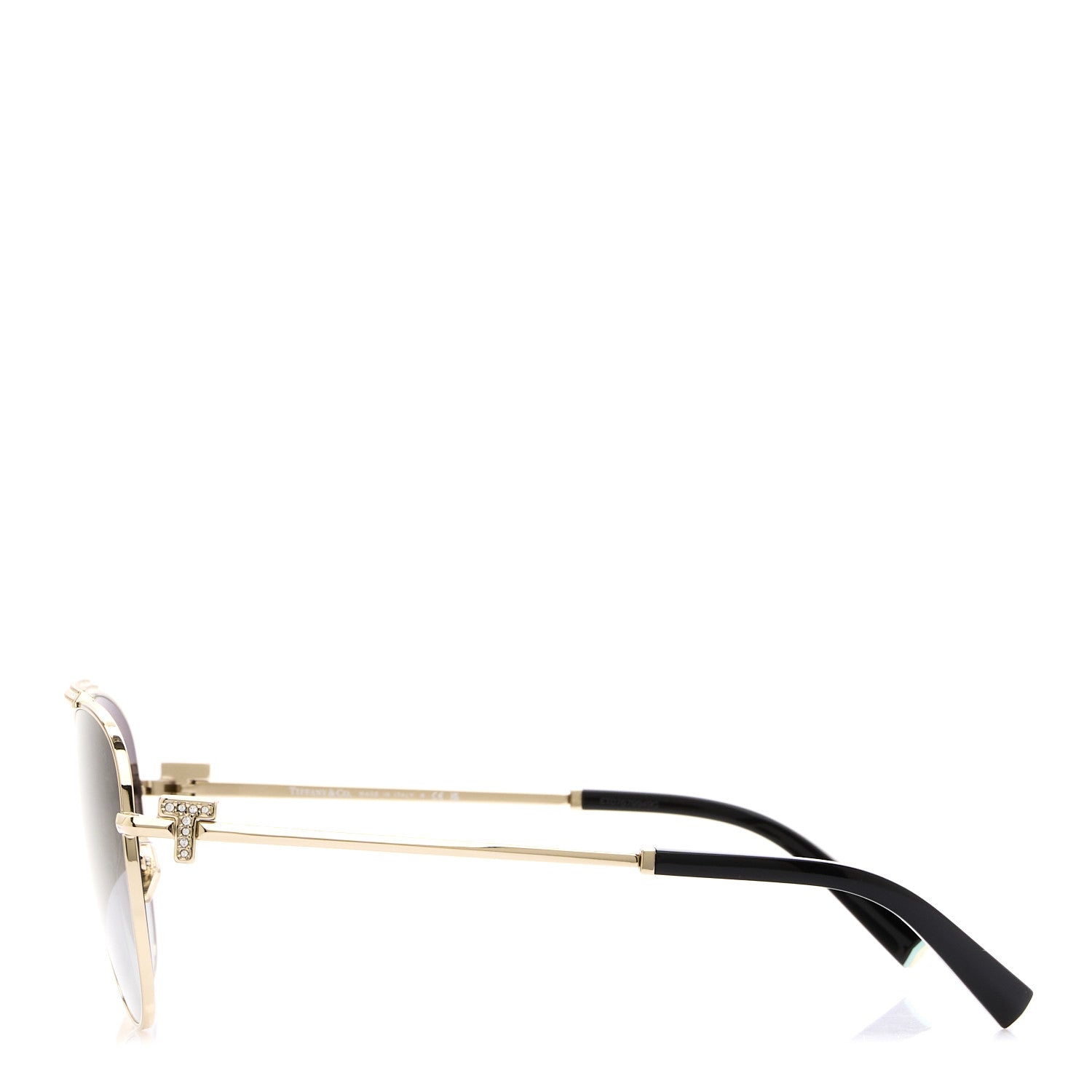 Tiffany Metal Crystal Aviator Sunglasses TF3101-B Gold 2 of 5