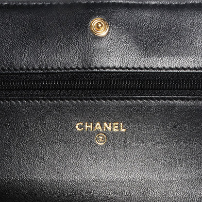 Chanel Lambskin Micro Quilted Wallet On Chain WOC Black 6 of 9