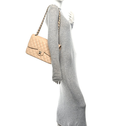 Chanel Caviar Quilted Jumbo Double Flap Beige 2 of 10