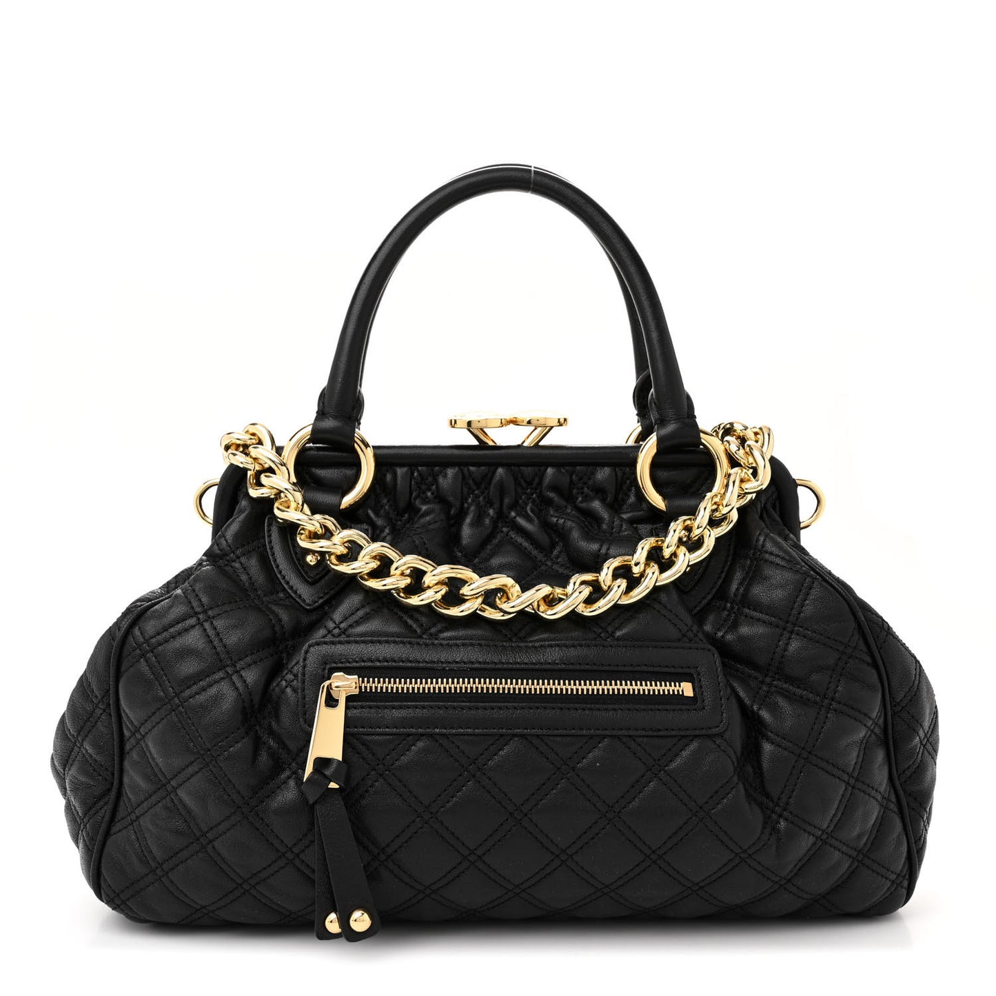 Calfskin Quilted Stam Black