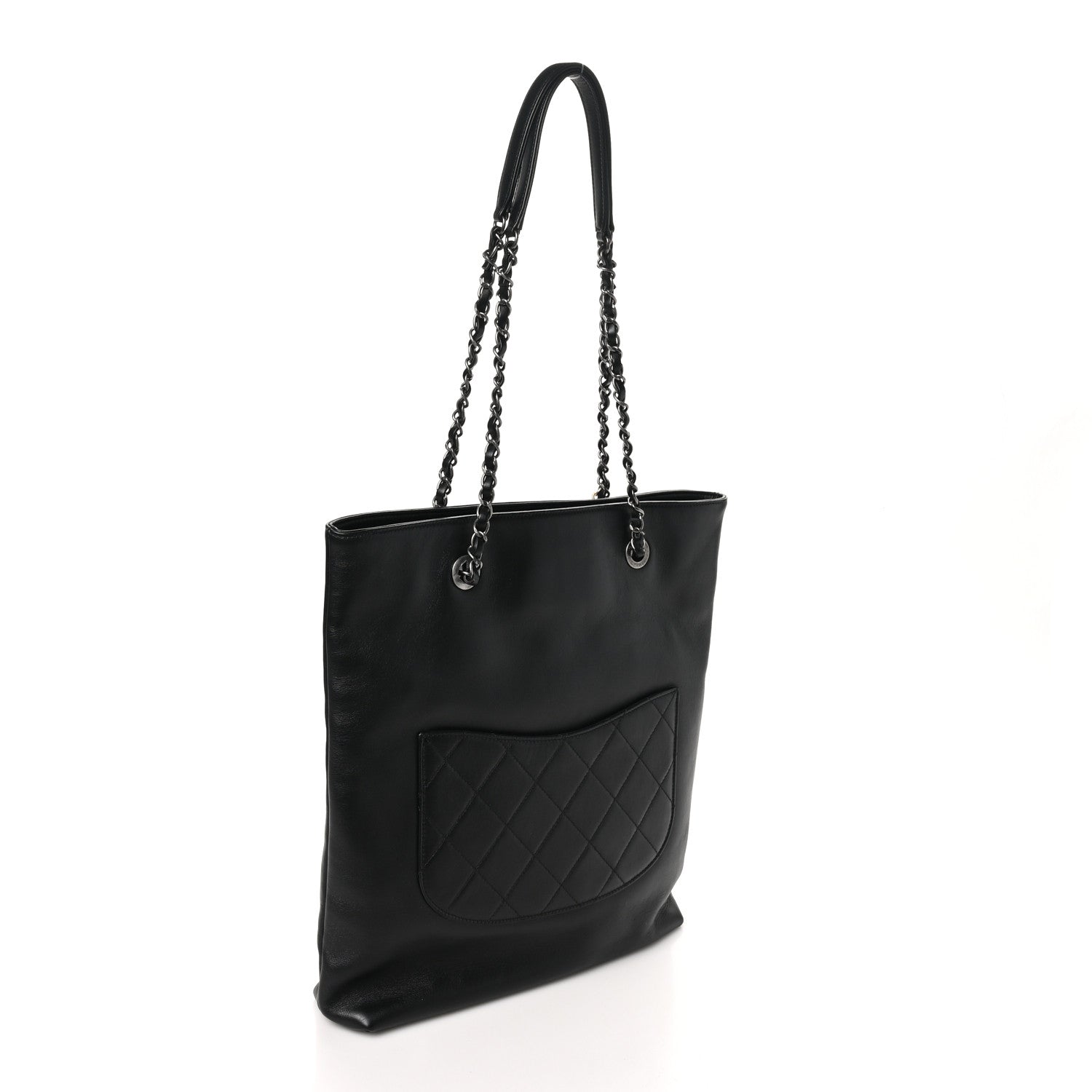 Chanel Calfskin Chain 20s Signature Tote Black 2 of 10