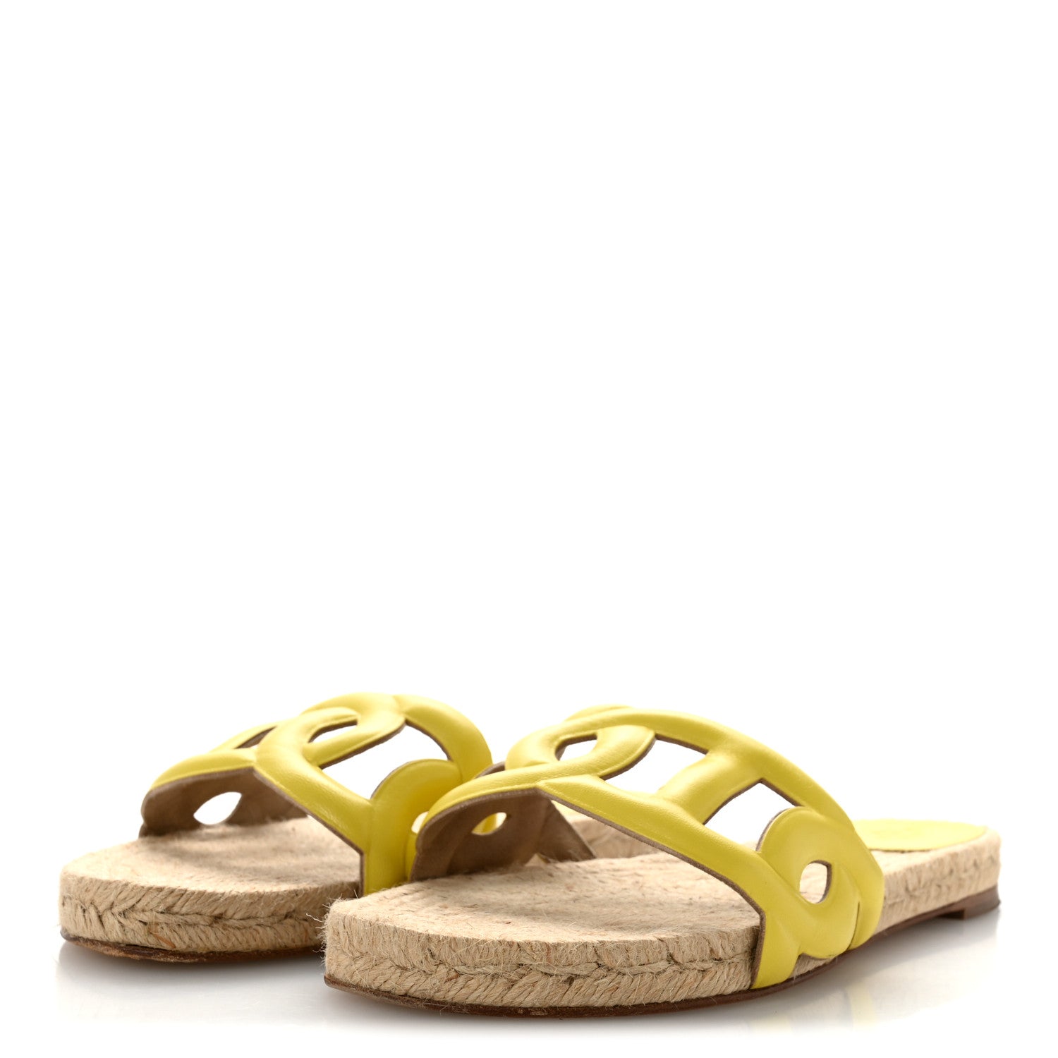Hermes Nappa Famosa Espadrille Sandals 40 Jaune Curcuma 4 of 9