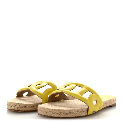 Hermes Nappa Famosa Espadrille Sandals 40 Jaune Curcuma 4 of 9