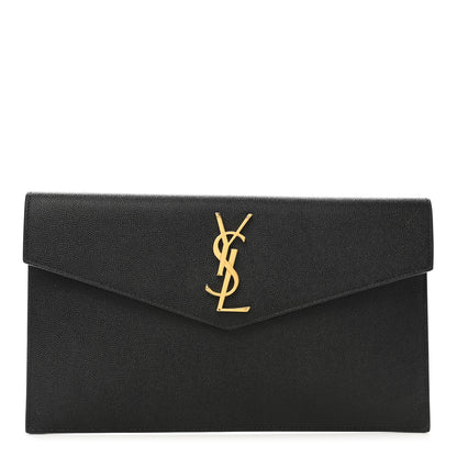 Saint Laurent Grain De Poudre Uptown Pouch Black 1 of 8