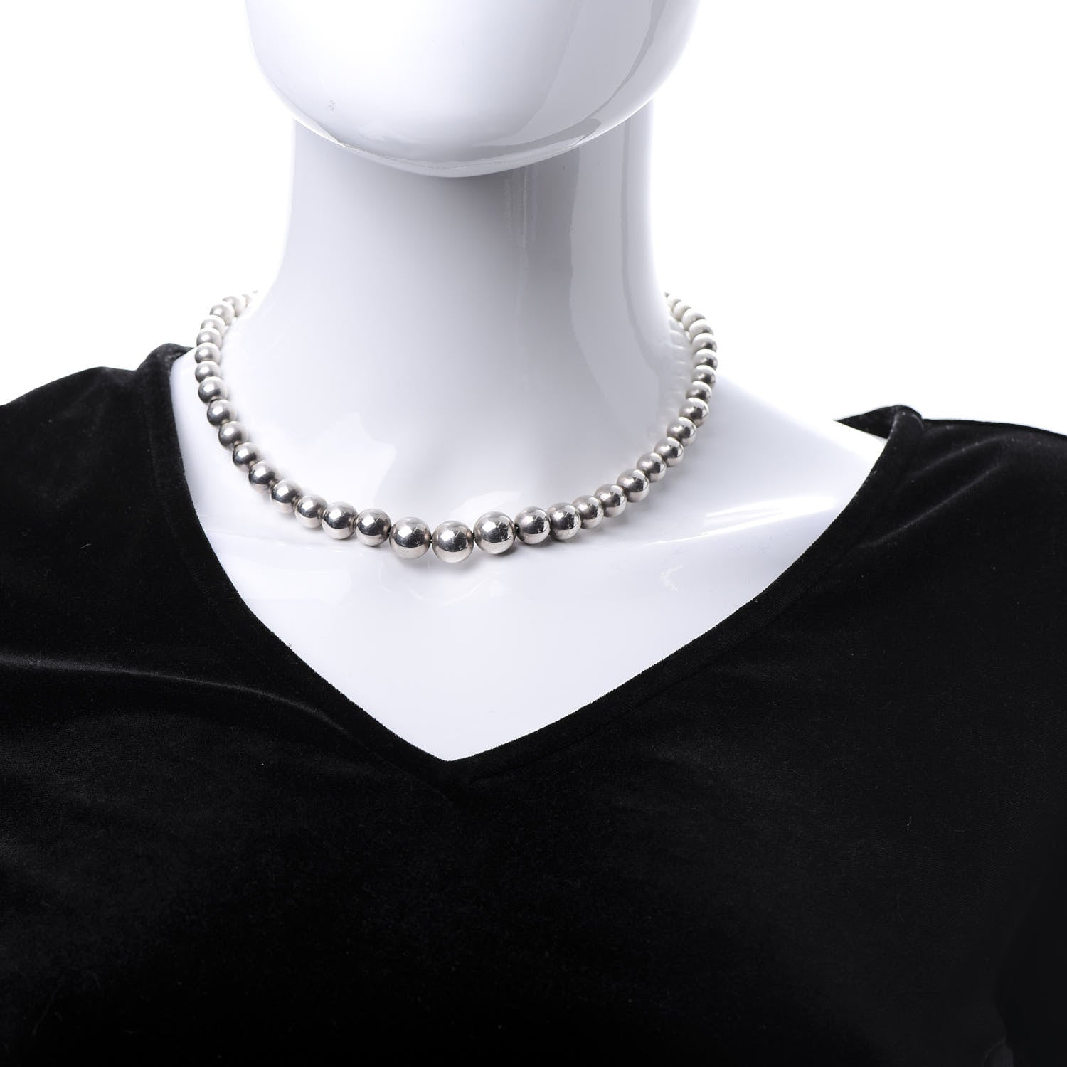 Tiffany Sterling Silver HardWear Graduated Ball Necklace 2 of 5
