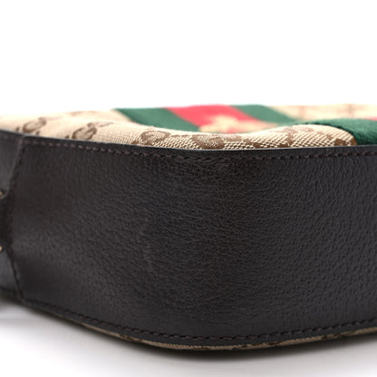 Gucci GG Supreme Monogram Web Small Webby Bee Shoulder Bag Dark Brown 8 of 9