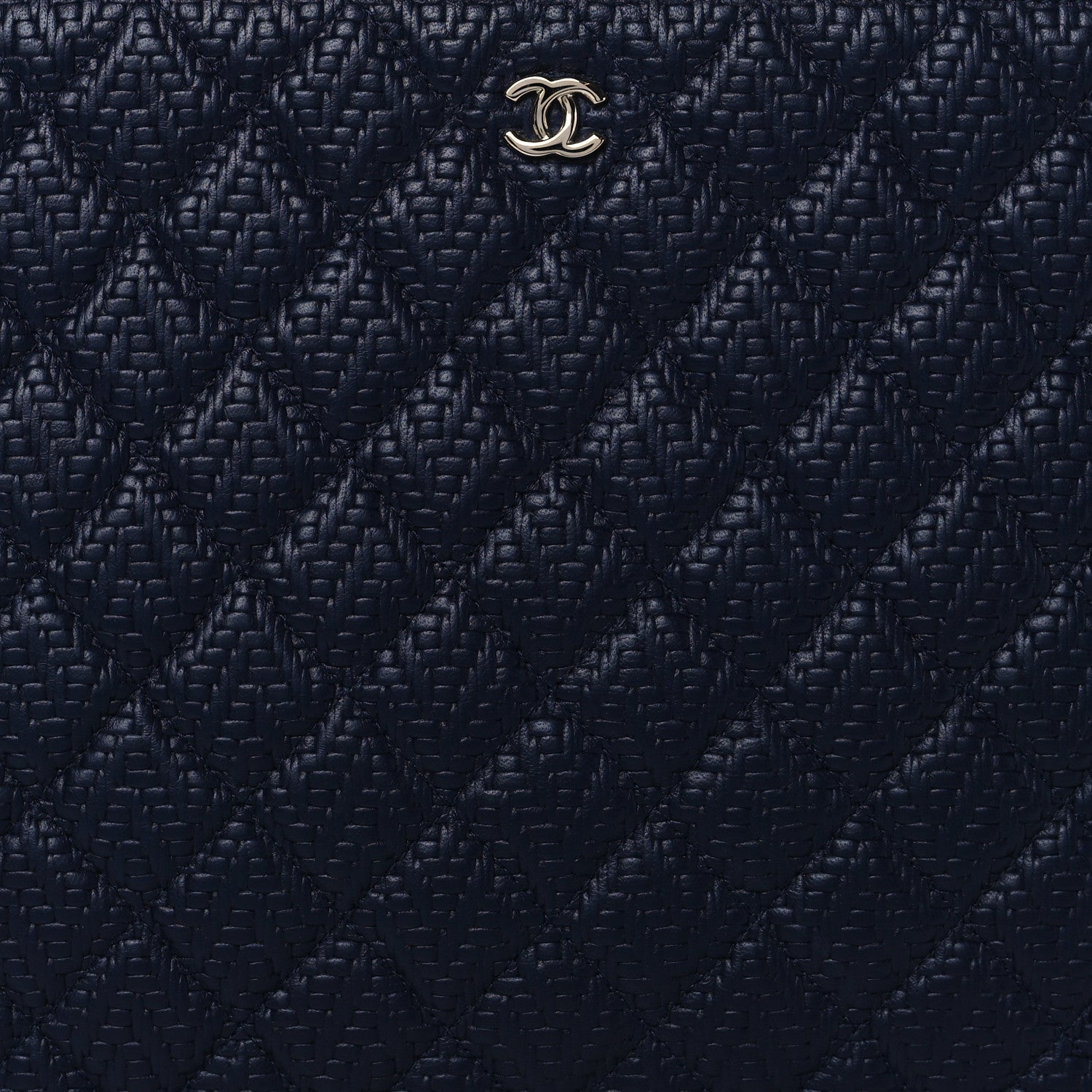 Chanel Calfskin Braided Large Cosmetic Case Navy 8 of 8