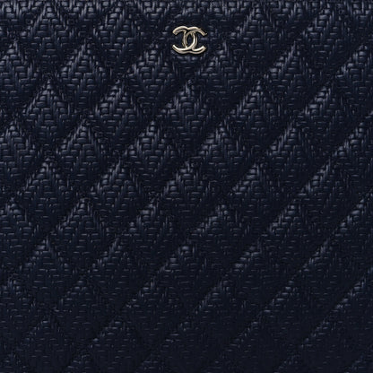 Chanel Calfskin Braided Large Cosmetic Case Navy 8 of 8