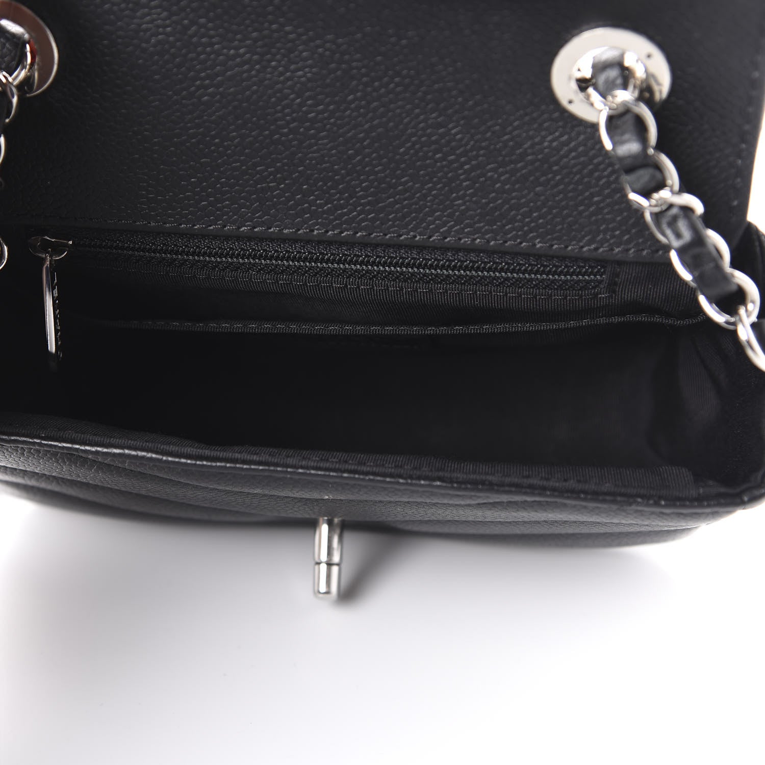 Chanel Caviar Chevron Quilted Small Single Flap Black 5 of 11