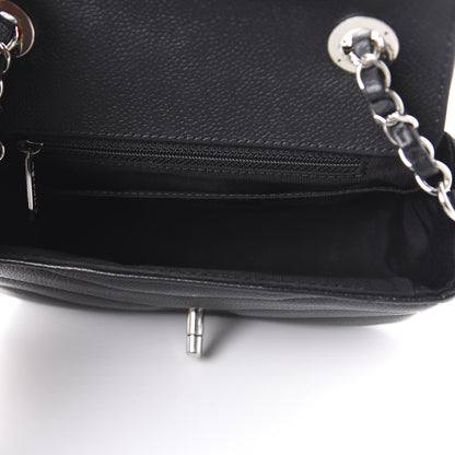 Chanel Caviar Chevron Quilted Small Single Flap Black 5 of 11