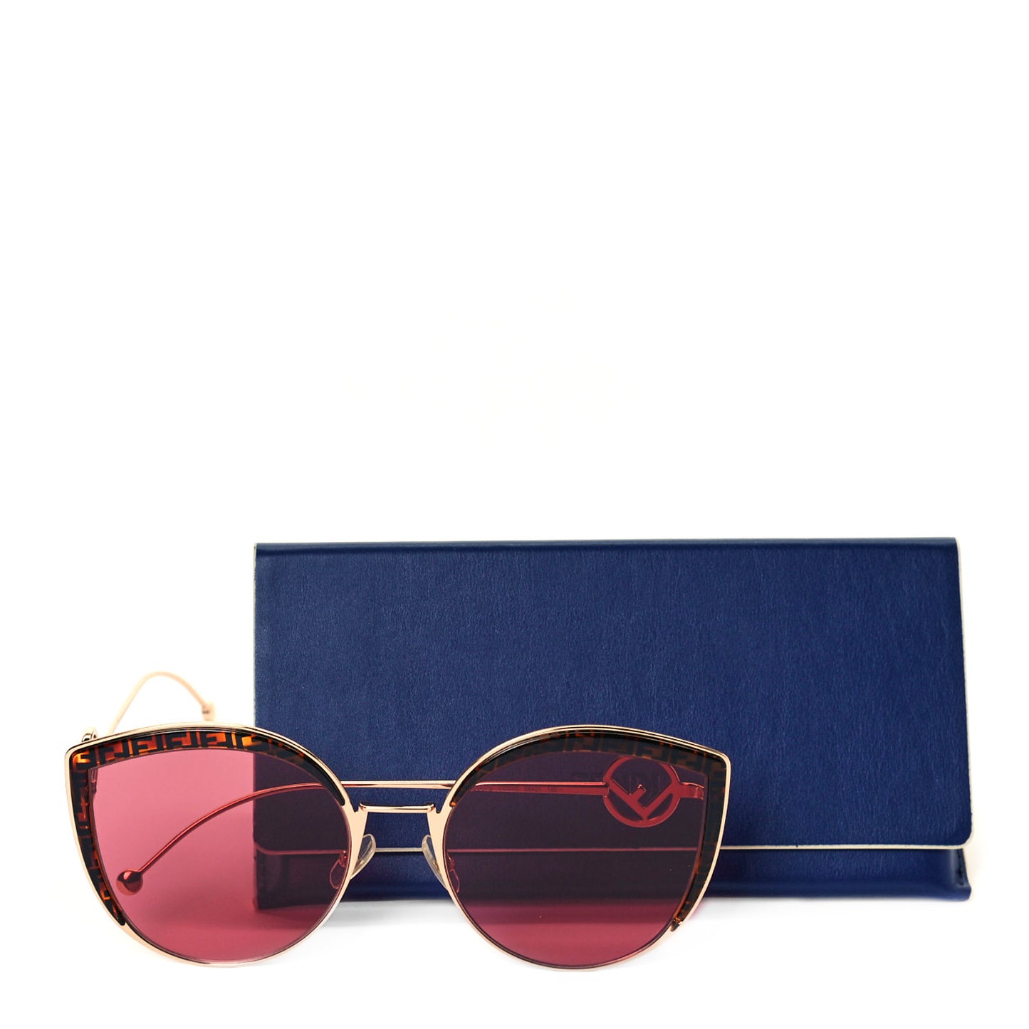 Metal Acetate F is Fendi FF Cat Eye Sunglasses FF 0290/S Pink Havana