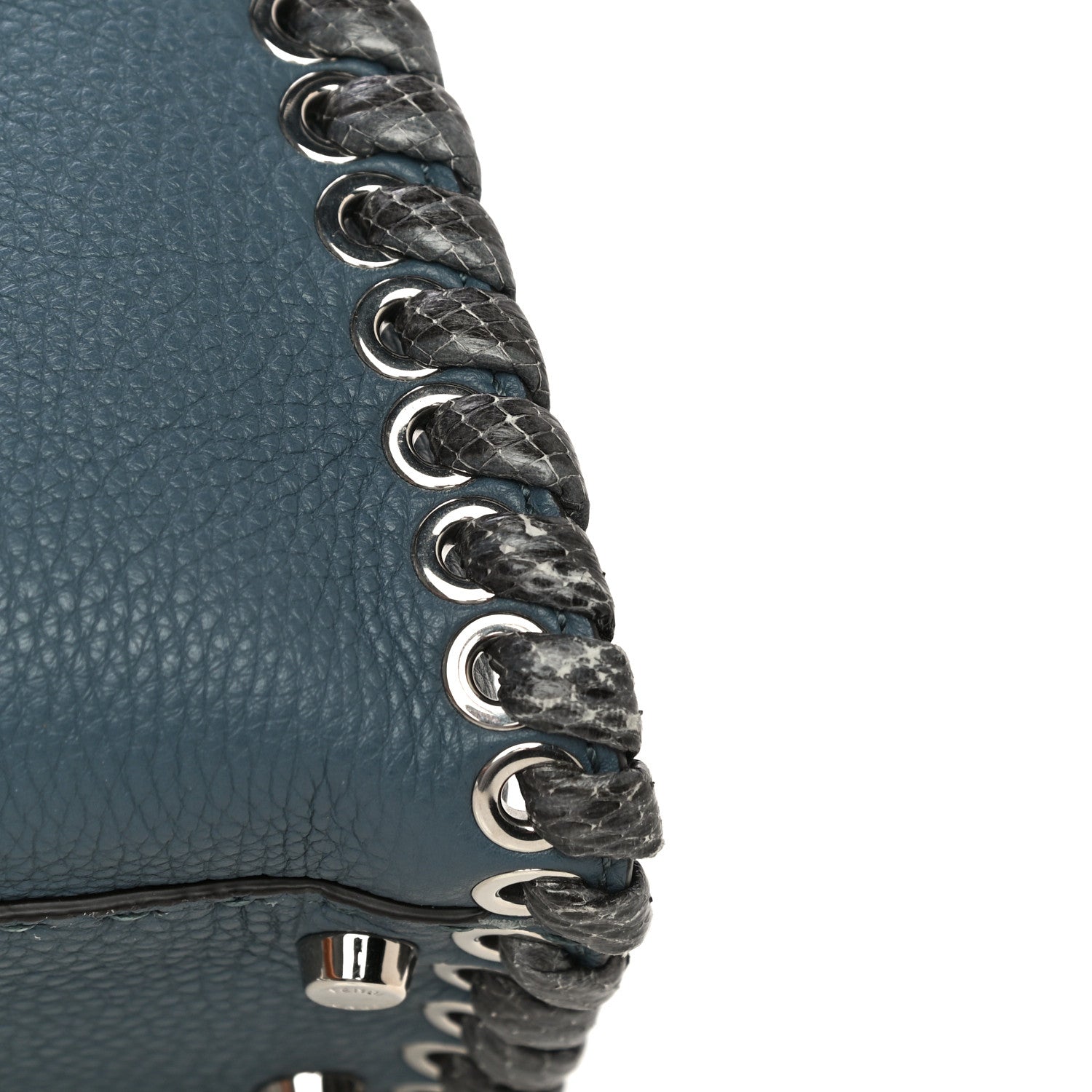 Fendi Cuoio Romano Selleria Elaphe Lace Up Medium Peekaboo Iconic Satchel Tempesta 14 of 16
