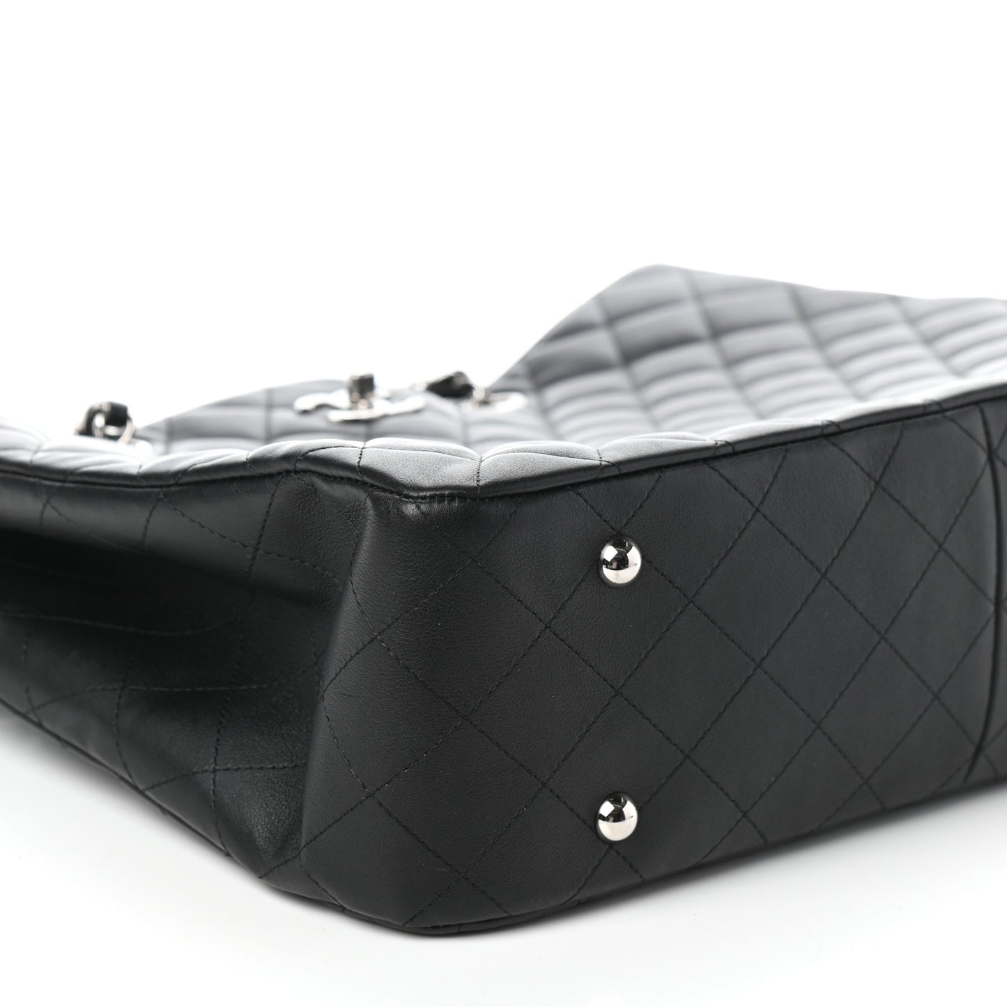 Calfskin Quilted Large Classic Shopping Tote Black