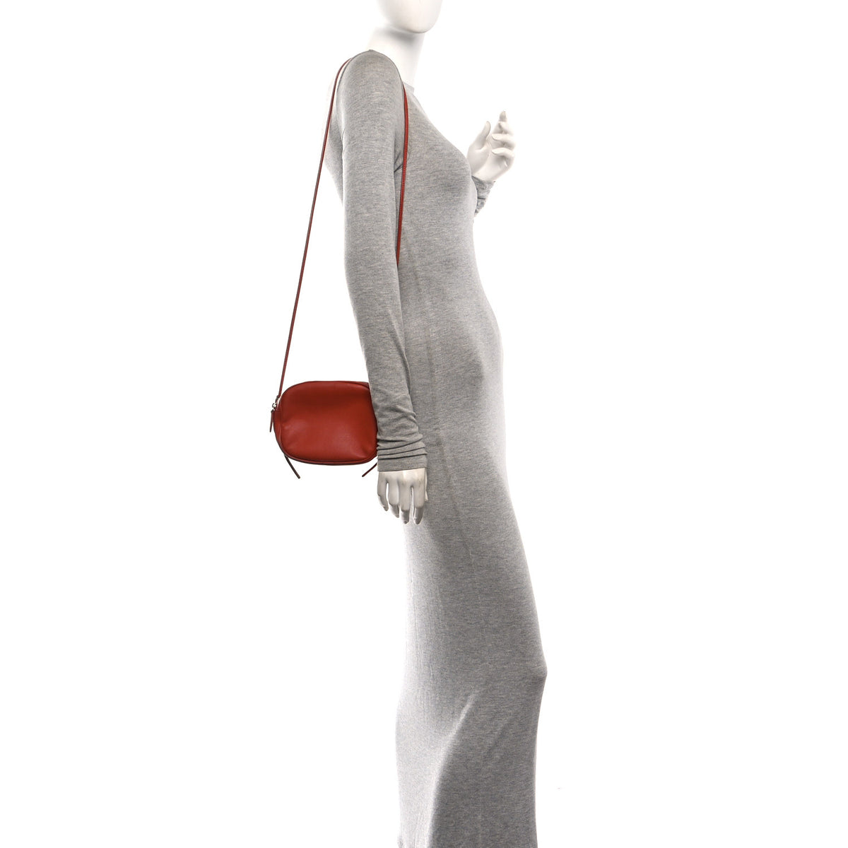 The Row ROW Grained Calfskin Mini Twin Crossbody Bag Brick 2 of 10