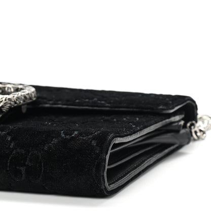 Gucci Velvet GG Monogram Mini Dionysus Chain Wallet Black 10 of 14