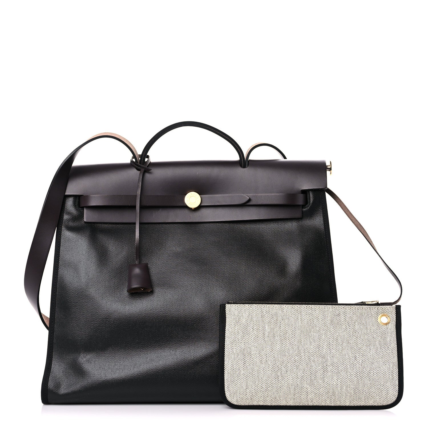 Hermes Toile H Berline Vache Hunter Herbag Zip 39 MM Black Ebene 1 of 12