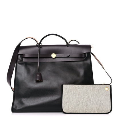 Hermes Toile H Berline Vache Hunter Herbag Zip 39 MM Black Ebene 1 of 12