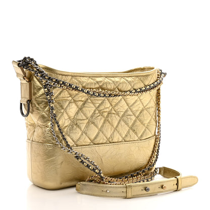 Chanel Metallic Aged Calfskin Quilted Medium Gabrielle Gold 3 of 10