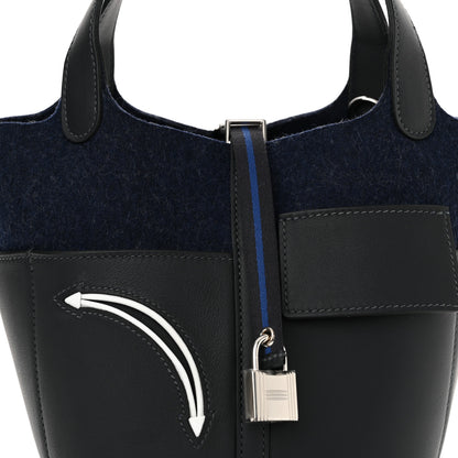 Hermes Wool Felt Swift Go Team Picotin Lock 18 Caban Bleu Nuit 8 of 11