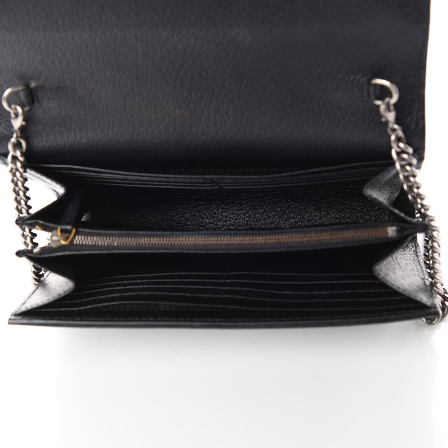 Gucci Calfskin Web Mini Dionysus Chain Wallet Black 5 of 9