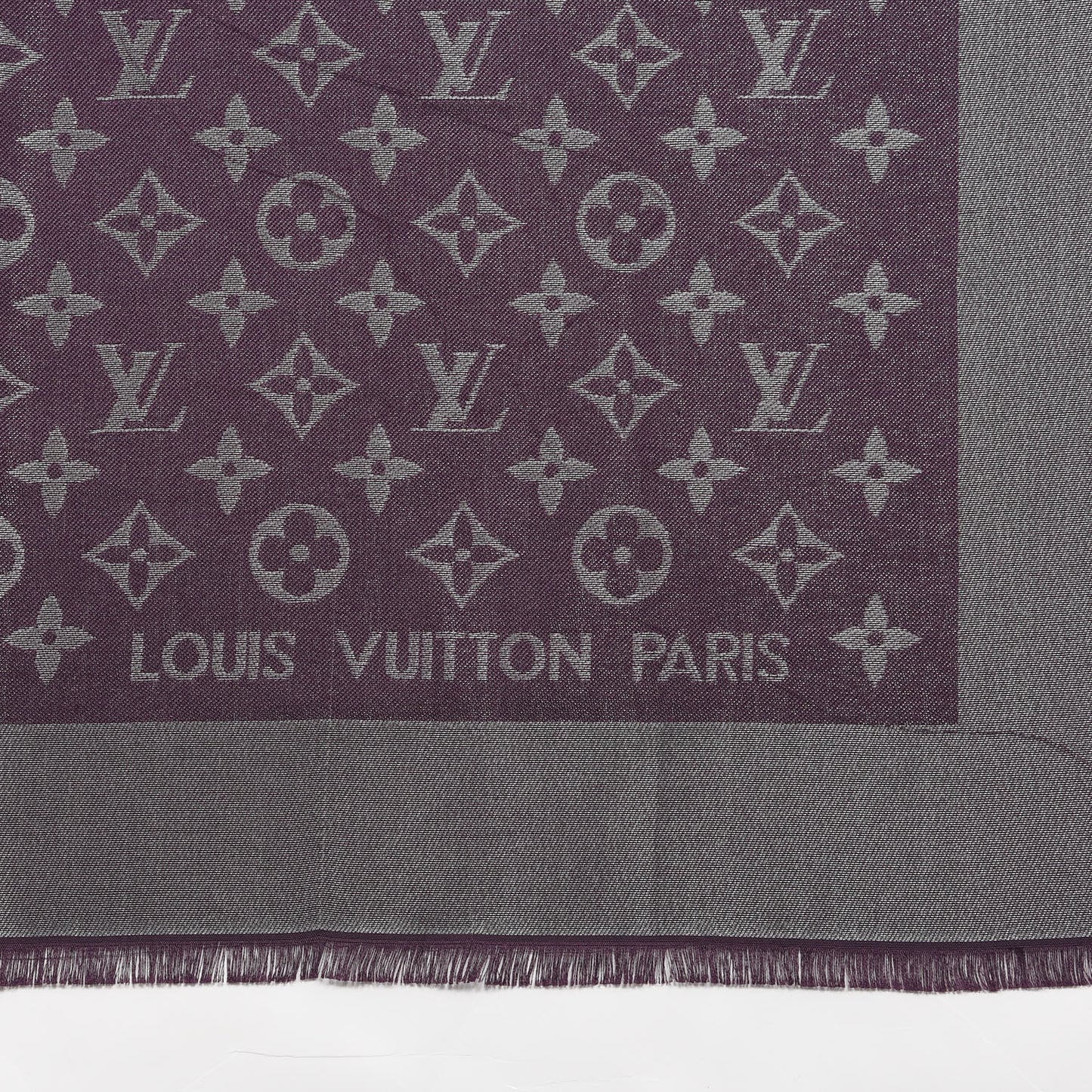 Silk Lurex Wool Monogram Shine Shawl Amarante