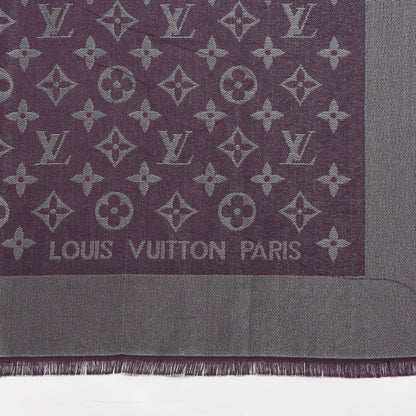 Louis Vuitton Silk Lurex Wool Monogram Shine Shawl Amarante 3 of 4