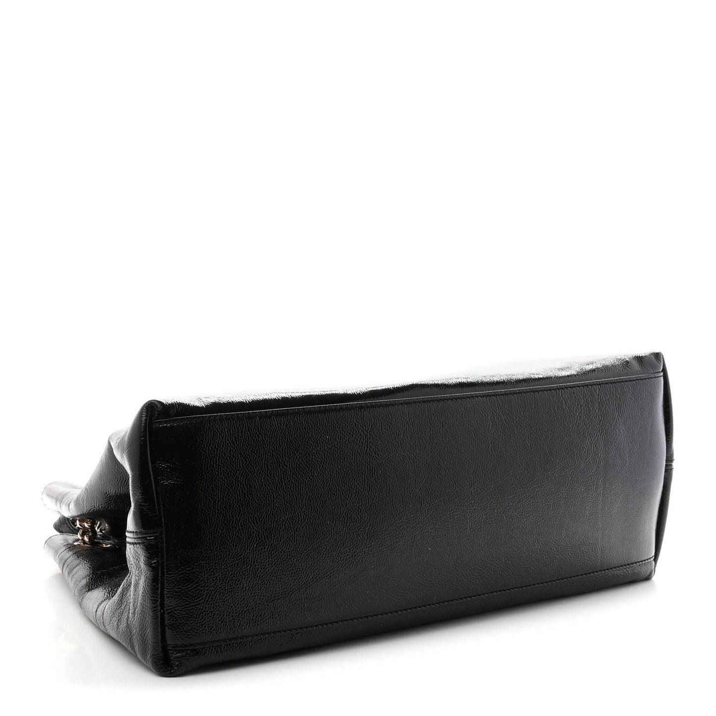 Patent Medium Soho Chain Shoulder Bag Black