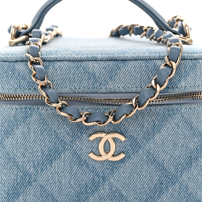 Chanel Denim Quilted Small CC Vanity Case Blue 8 of 10