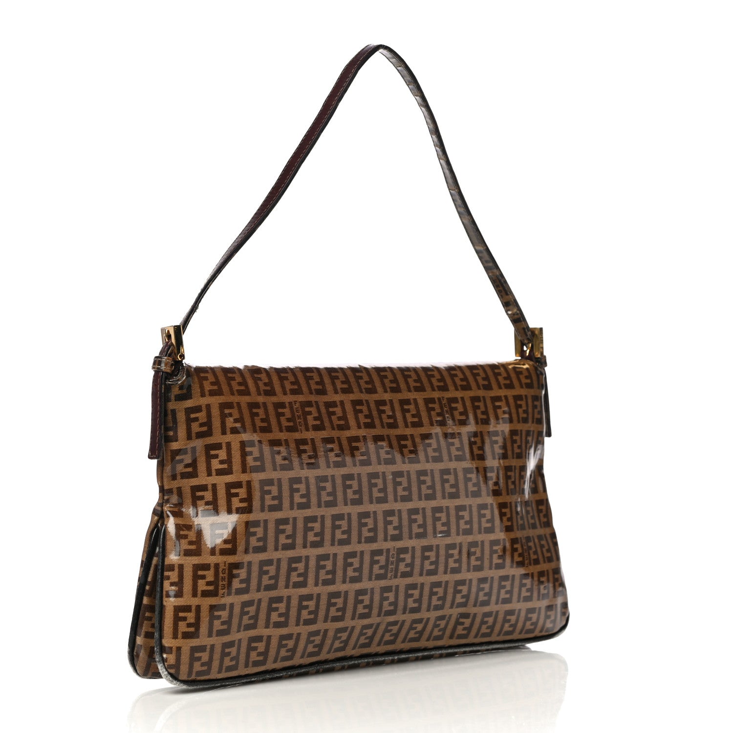 Fendi Vinyl Zucchino Baguette Tobacco 2 of 16